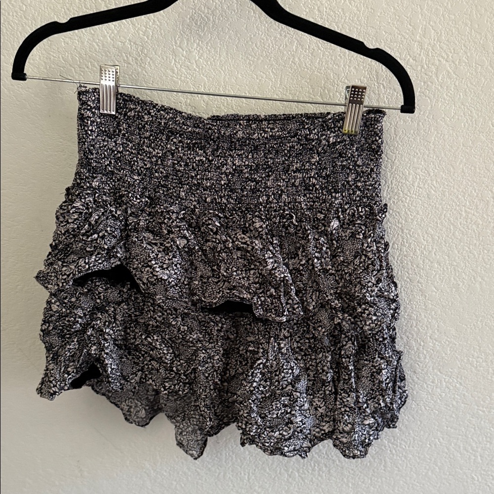 Anthropologie Black and White Mini Skirt